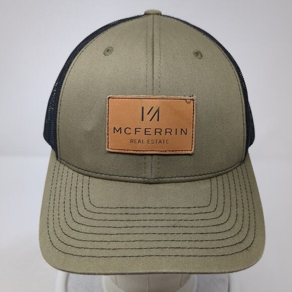 Mc Ferrin Real Estate Snapback Trucker Hat Green One Size Adjustable Richardson - Picture 2 of 10
